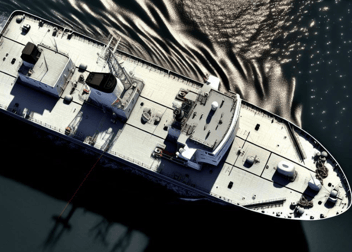 ortho-photo of a ship